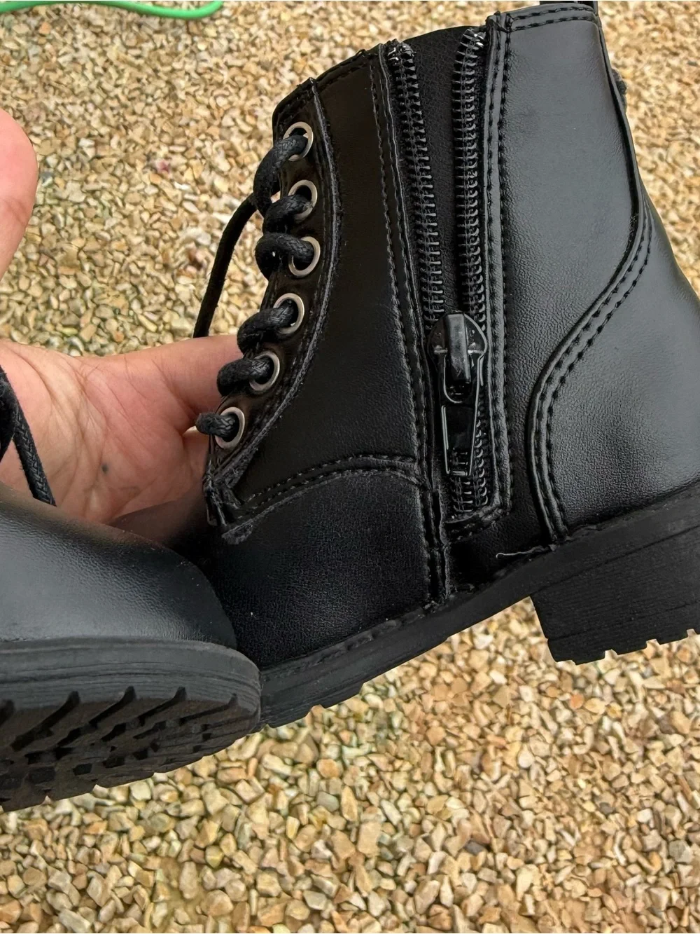 MIA Black Kids Butterfly Rhinestone Combat Boots 5 girls